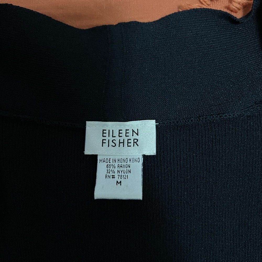 Eileen Fisher Black Long Sleeve Cardigan - Picture 2 of 4